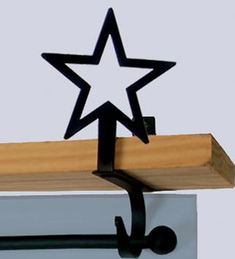 Plow &amp; Hearth Bath Accessories | Indoor Living Usa-Made Wrought Iron Curtain Shelf Brackets - Bear