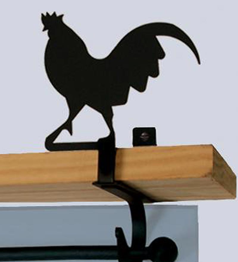 Plow &amp; Hearth Bath Accessories | Indoor Living Usa-Made Wrought Iron Curtain Shelf Brackets - Bear