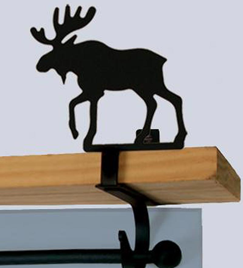 Plow &amp; Hearth Bath Accessories | Indoor Living Usa-Made Wrought Iron Curtain Shelf Brackets - Bear