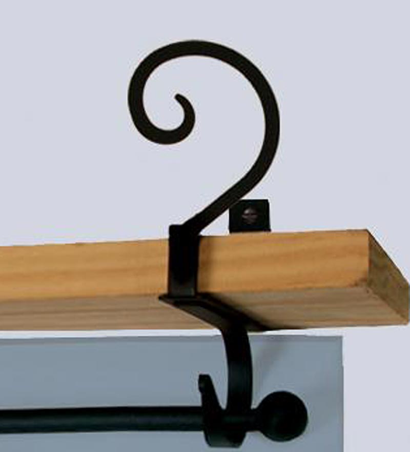 Plow &amp; Hearth Bath Accessories | Indoor Living Usa-Made Wrought Iron Curtain Shelf Brackets - Bear