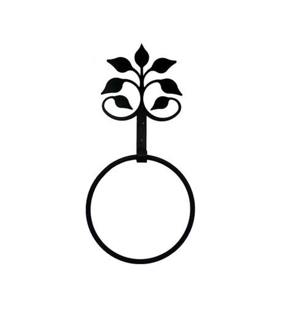 Plow &amp; Hearth Bath Accessories | Indoor Living Usa-Made Wrought Iron Decorative Towel Ring - Bear