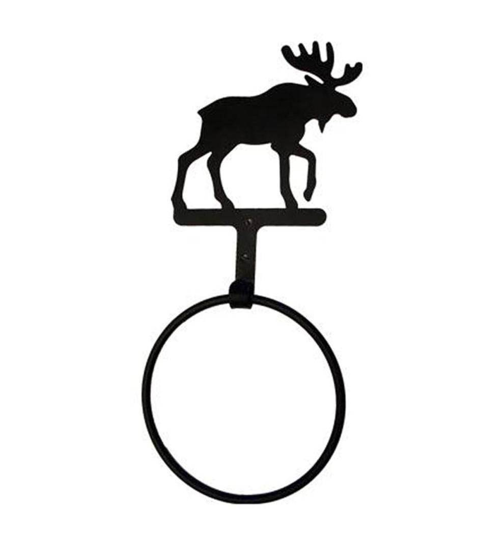 Plow &amp; Hearth Bath Accessories | Indoor Living Usa-Made Wrought Iron Decorative Towel Ring - Bear