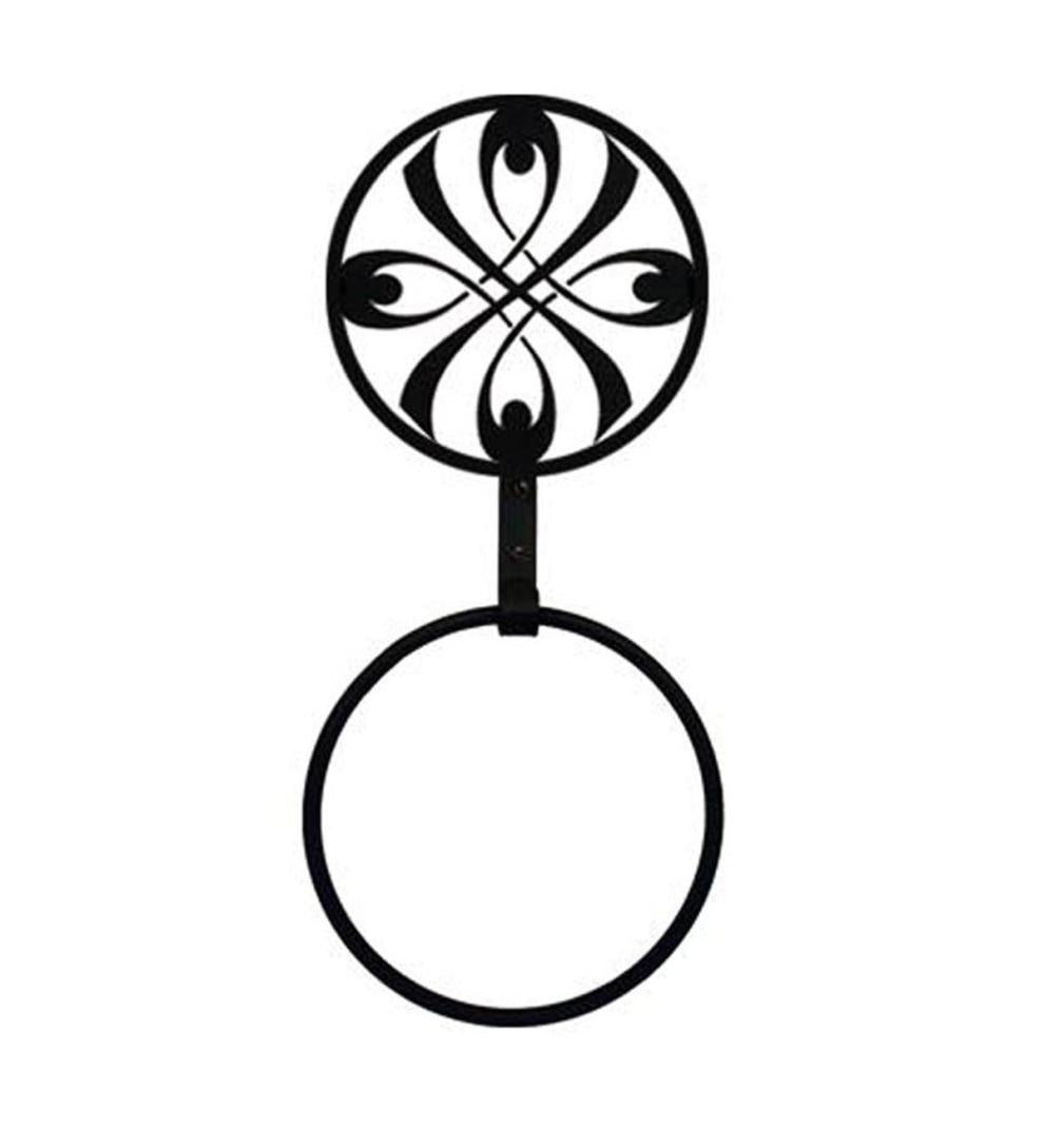 Plow &amp; Hearth Bath Accessories | Indoor Living Usa-Made Wrought Iron Decorative Towel Ring - Bear