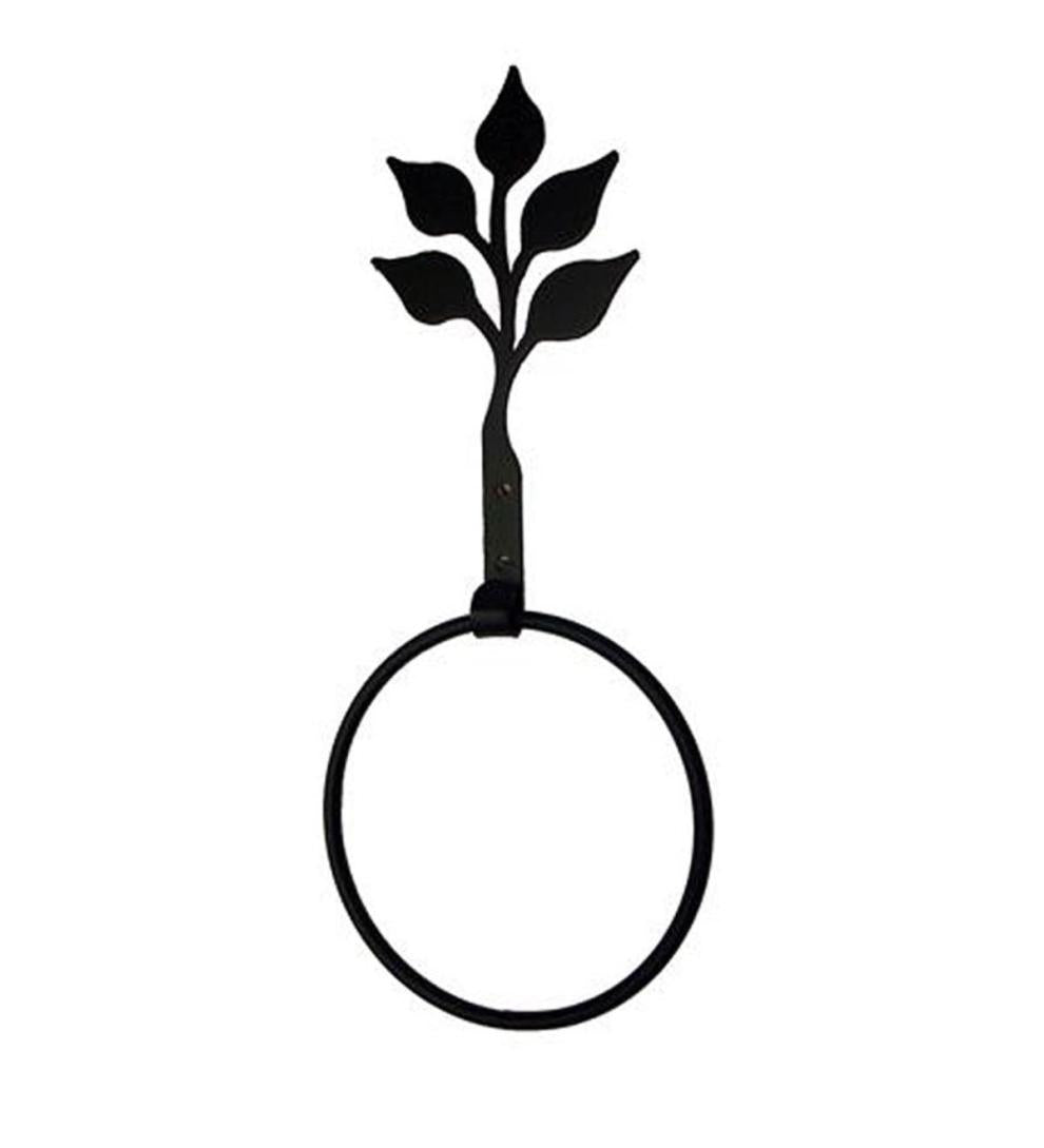 Plow &amp; Hearth Bath Accessories | Indoor Living Usa-Made Wrought Iron Decorative Towel Ring - Bear