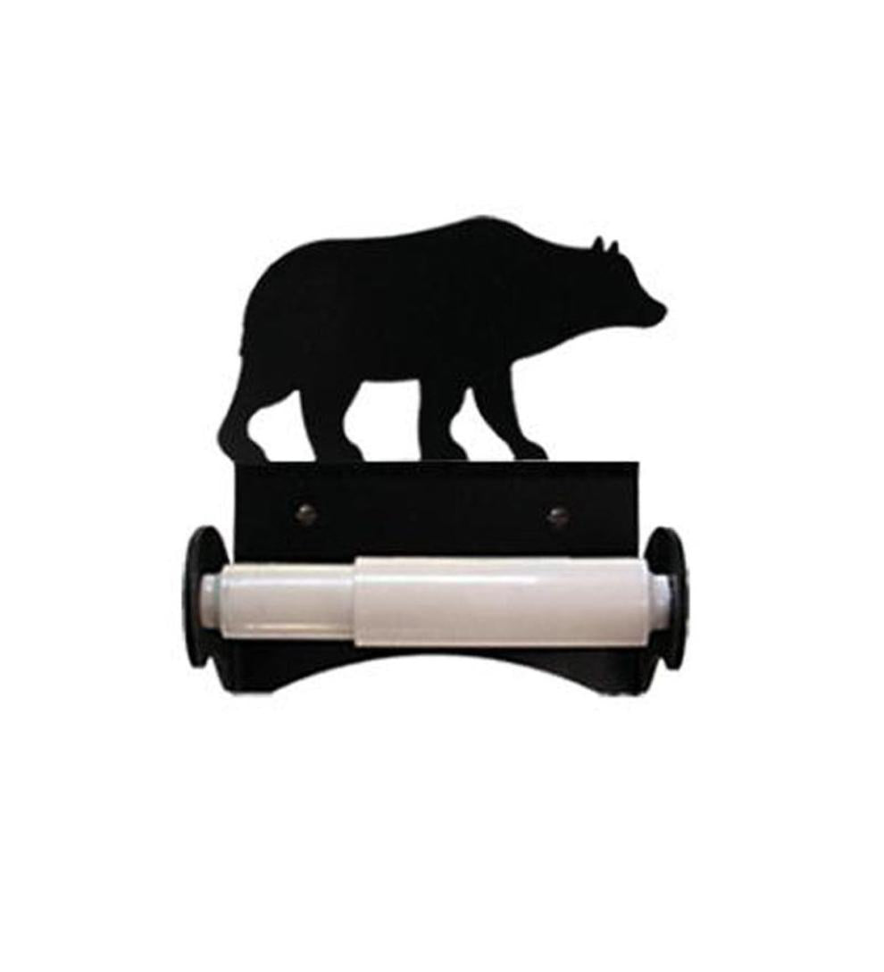 Plow &amp; Hearth Bath Accessories | Indoor Living Usa-Made Wrought Iron Roller-Style Toilet Paper Holder - Bear