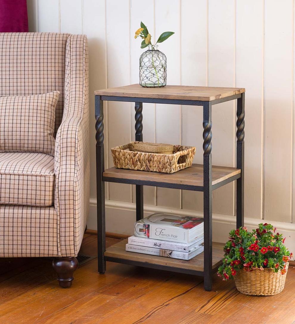 Plow &amp; Hearth Bedroom Furniture | Indoor Living Deep Creek End Table With Shelves