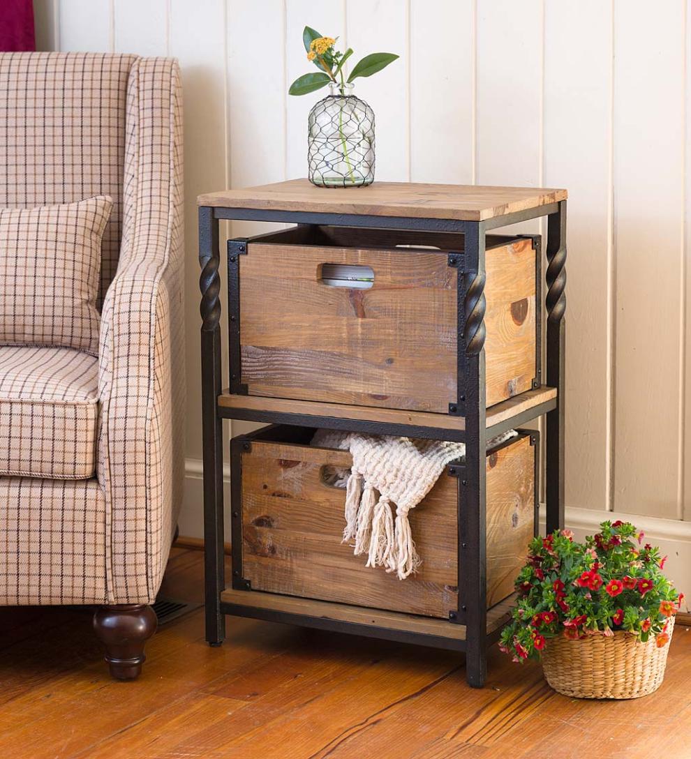 Plow &amp; Hearth Bedroom Furniture | Indoor Living Deep Creek End Table With Shelves