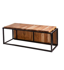 Plow &amp; Hearth Bedroom Furniture | Indoor Living Live-Edge Acacia Wood Waterfall Bench