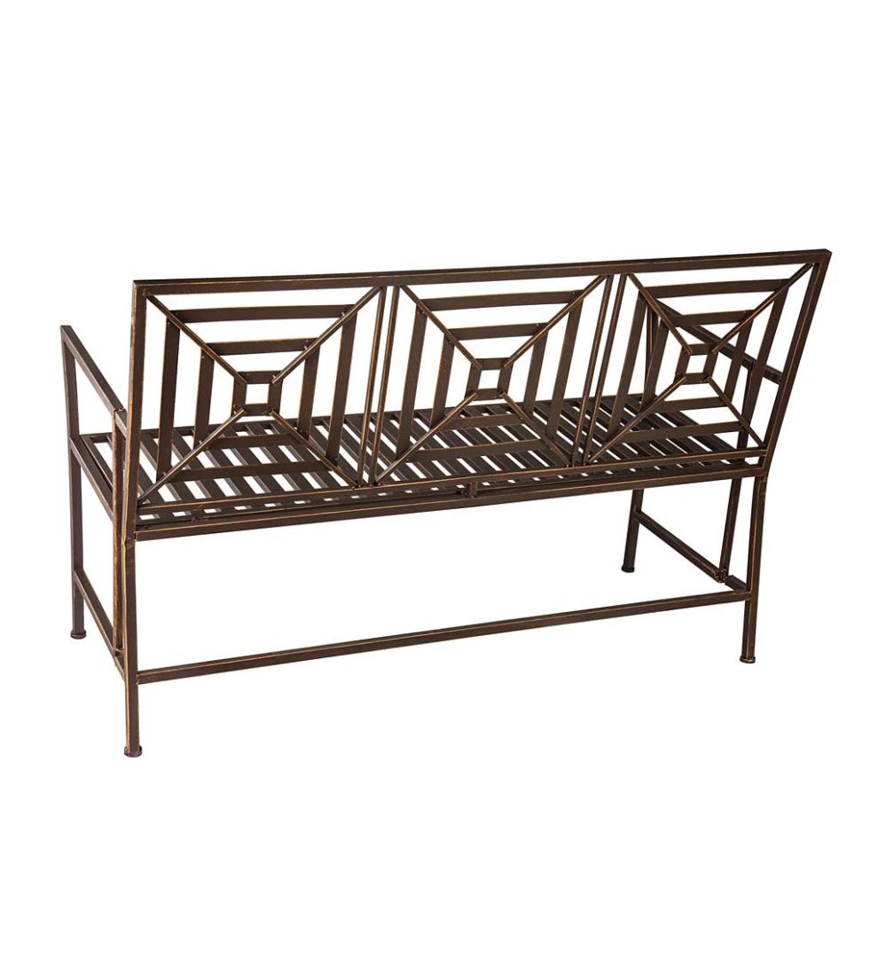 Plow &amp; Hearth Benches &amp; Chairs | Outdoor Living Bronze Metal Garden Bench - Bronze