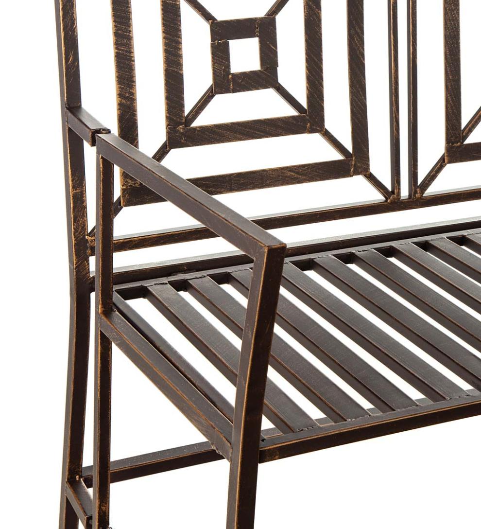 Plow &amp; Hearth Benches &amp; Chairs | Outdoor Living Bronze Metal Garden Bench - Bronze