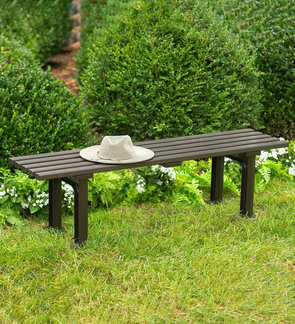 Plow &amp; Hearth Benches &amp; Chairs | Outdoor Living Commercial-Grade Weatherproof Backless Garden Bench - Brown