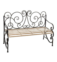 Plow &amp; Hearth Benches &amp; Chairs | Outdoor Living European Style Scroll Metal Garden Bench