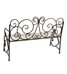 Plow &amp; Hearth Benches &amp; Chairs | Outdoor Living European Style Scroll Metal Garden Bench