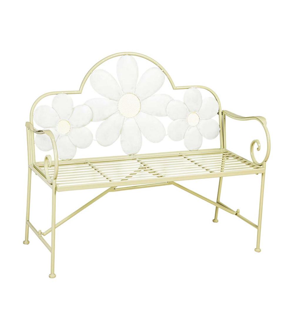 Plow &amp; Hearth Benches &amp; Chairs | Outdoor Living Floral Metal Garden Bench