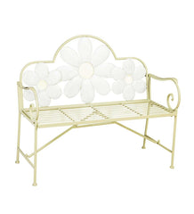 Plow &amp; Hearth Benches &amp; Chairs | Outdoor Living Floral Metal Garden Bench