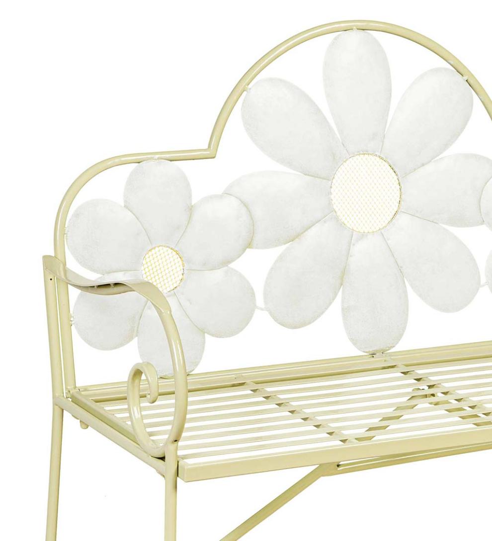 Plow &amp; Hearth Benches &amp; Chairs | Outdoor Living Floral Metal Garden Bench