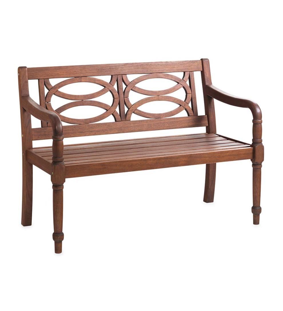 Plow &amp; Hearth Benches &amp; Chairs | Outdoor Living Hampton Eucalyptus Wood Garden Bench - Black