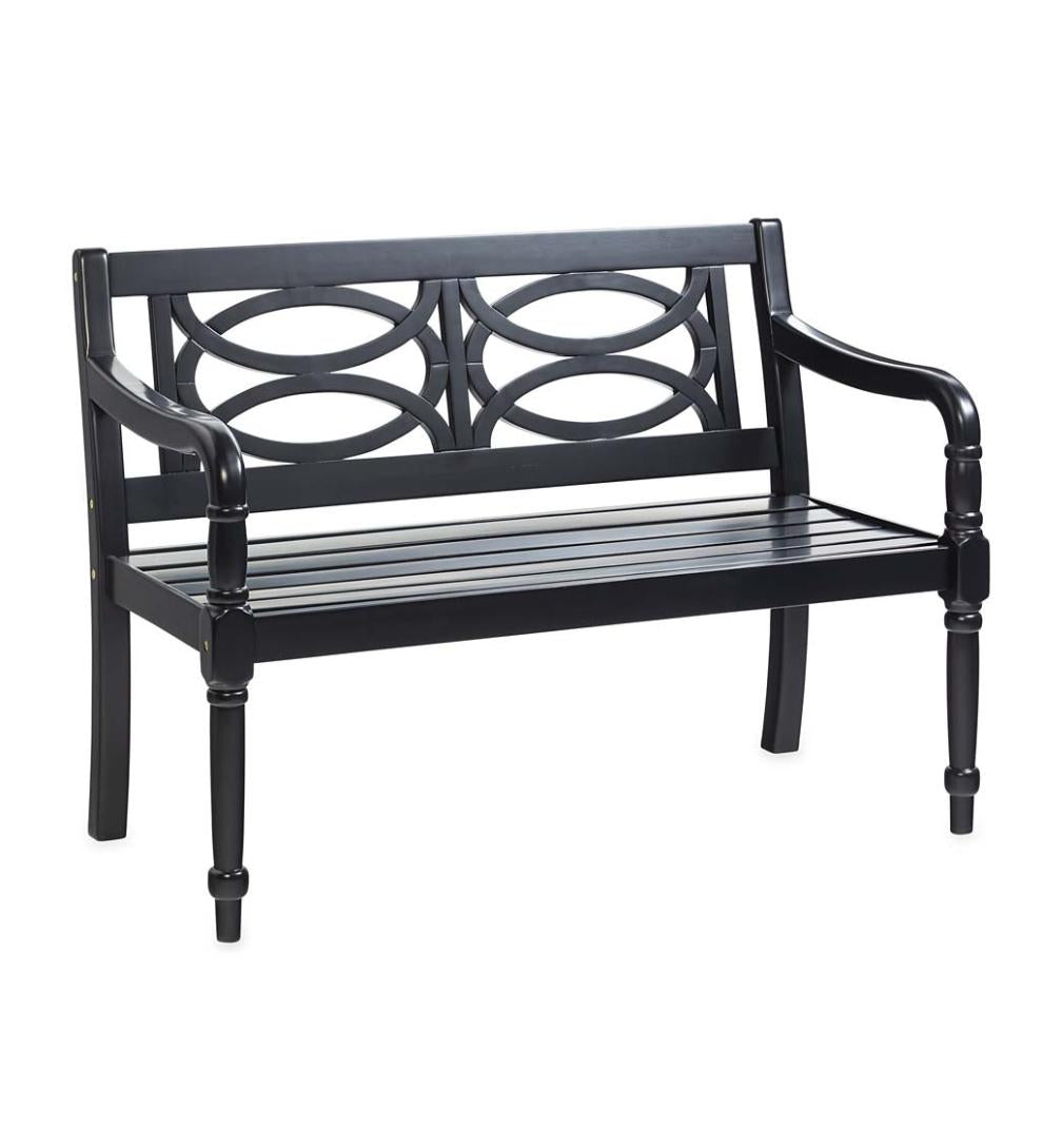 Plow &amp; Hearth Benches &amp; Chairs | Outdoor Living Hampton Eucalyptus Wood Garden Bench - Black