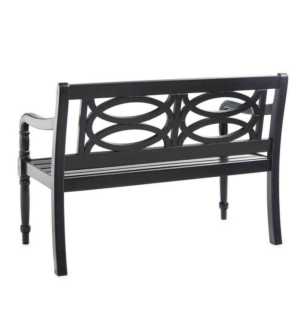 Plow &amp; Hearth Benches &amp; Chairs | Outdoor Living Hampton Eucalyptus Wood Garden Bench - Black