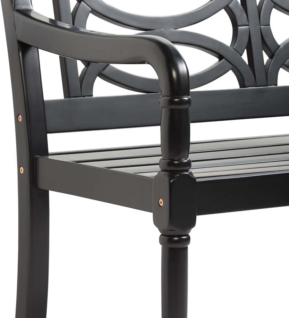 Plow &amp; Hearth Benches &amp; Chairs | Outdoor Living Hampton Eucalyptus Wood Garden Bench - Black