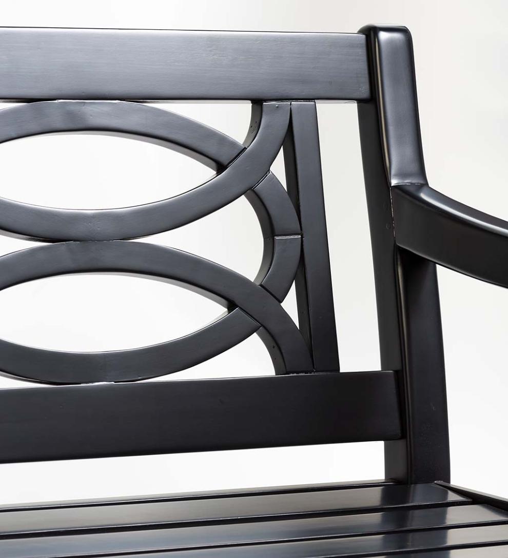 Plow &amp; Hearth Benches &amp; Chairs | Outdoor Living Hampton Eucalyptus Wood Garden Bench - Black