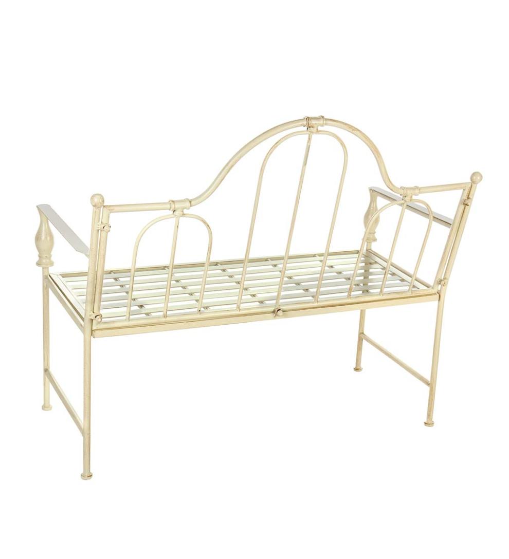 Plow &amp; Hearth Benches &amp; Chairs | Outdoor Living Headboard-Style Iron Bench With Vintage Finish