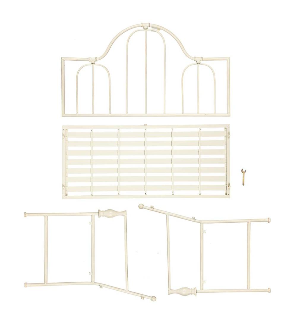 Plow &amp; Hearth Benches &amp; Chairs | Outdoor Living Headboard-Style Iron Bench With Vintage Finish