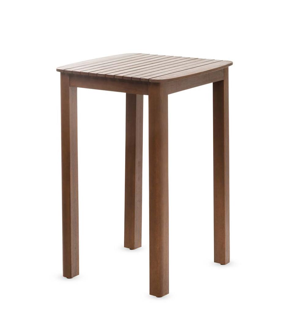 Plow &amp; Hearth Benches &amp; Chairs | Outdoor Living Lancaster Eucalyptus Outdoor Bar Set With Table And 2 Bar Stools, 3-Piece Set - Natural