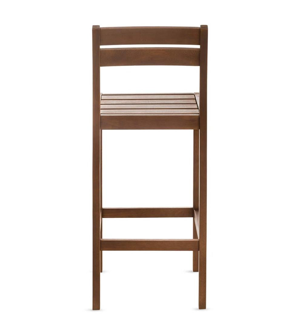 Plow &amp; Hearth Benches &amp; Chairs | Outdoor Living Lancaster Eucalyptus Outdoor Bar Set With Table And 2 Bar Stools, 3-Piece Set - Natural