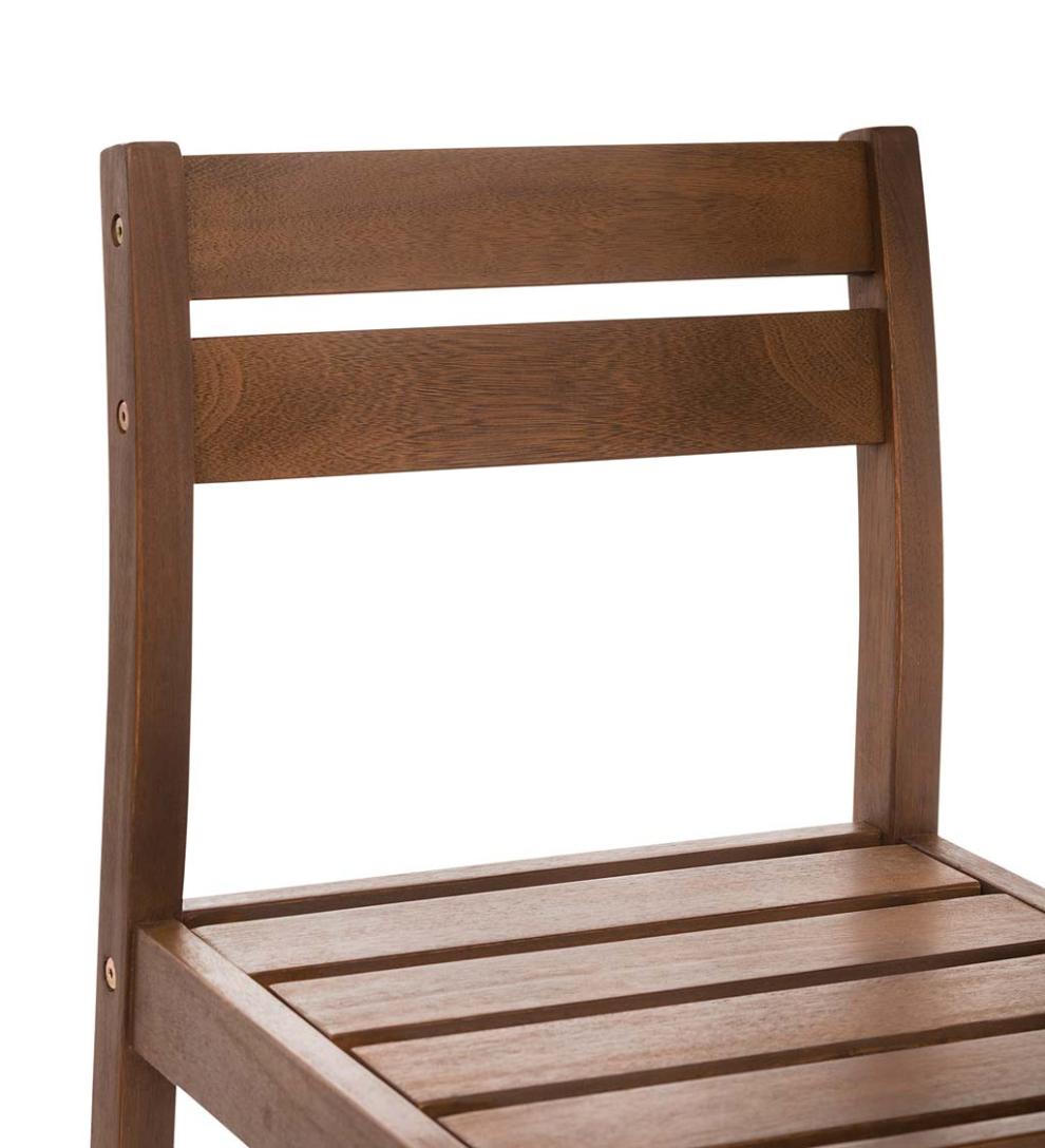 Plow &amp; Hearth Benches &amp; Chairs | Outdoor Living Lancaster Eucalyptus Outdoor Bar Set With Table And 2 Bar Stools, 3-Piece Set - Natural