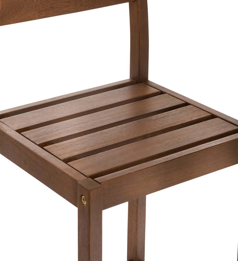 Plow &amp; Hearth Benches &amp; Chairs | Outdoor Living Lancaster Eucalyptus Outdoor Bar Set With Table And 2 Bar Stools, 3-Piece Set - Natural