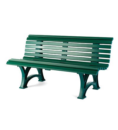 Plow &amp; Hearth Benches &amp; Chairs | Outdoor Living Large 3-Seater Weatherproof Pvc Garden Bench - Green