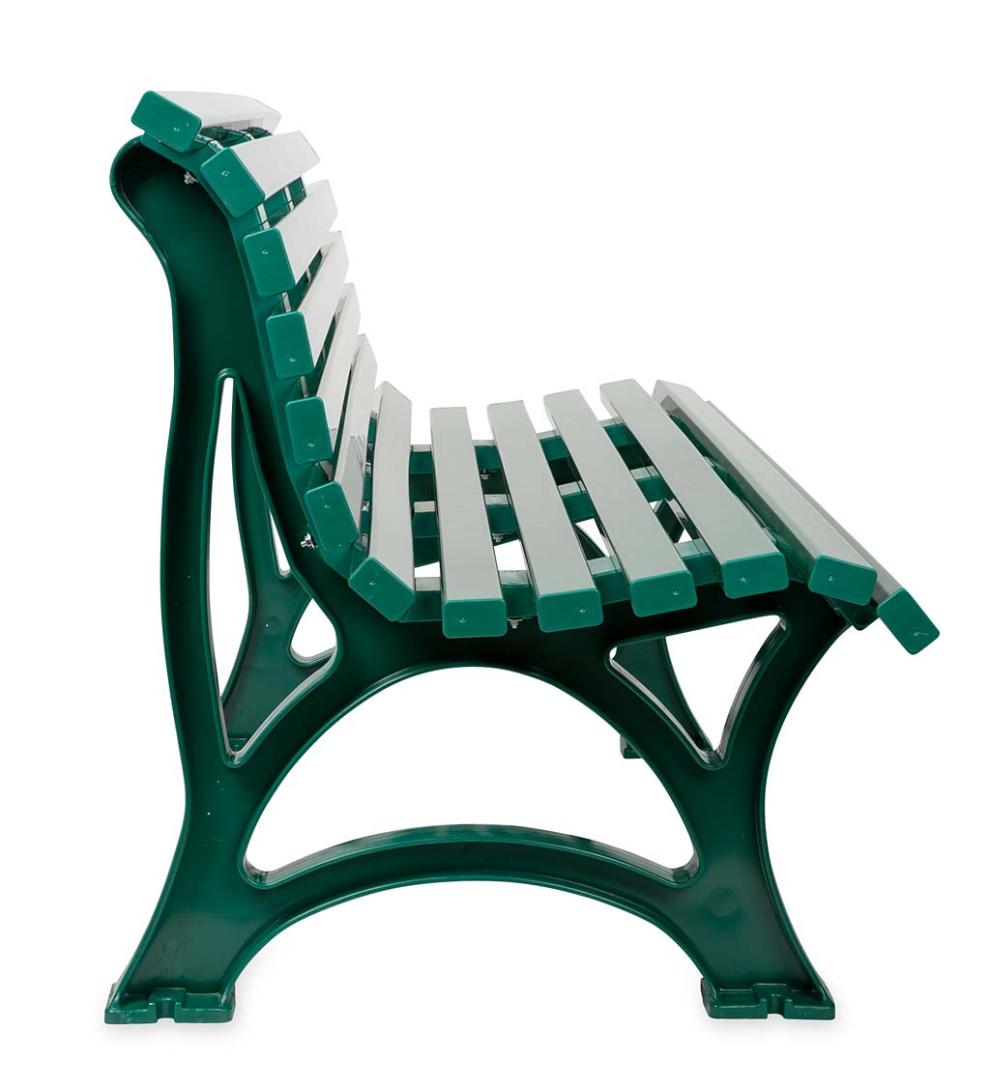 Plow &amp; Hearth Benches &amp; Chairs | Outdoor Living Large 3-Seater Weatherproof Pvc Garden Bench - Green