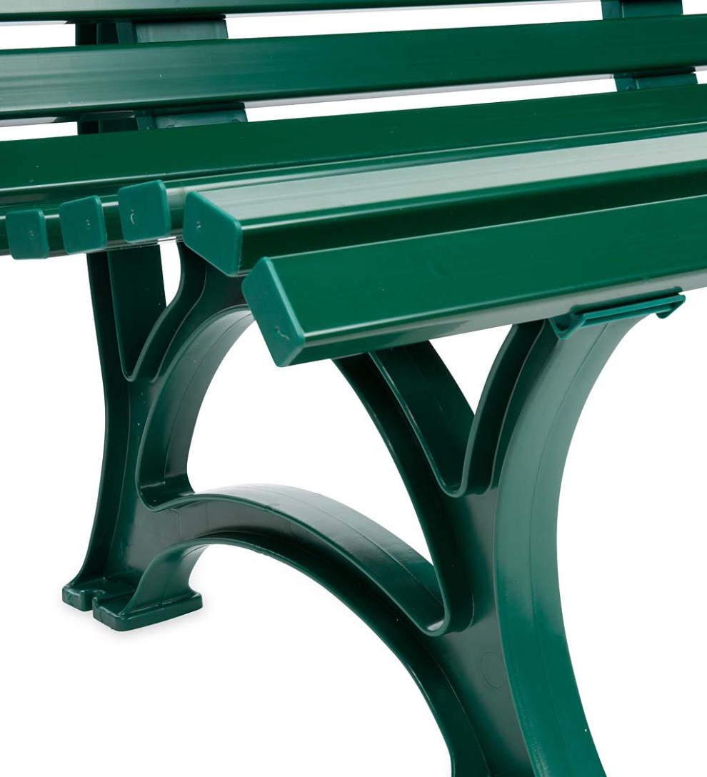 Plow &amp; Hearth Benches &amp; Chairs | Outdoor Living Large 3-Seater Weatherproof Pvc Garden Bench - Green
