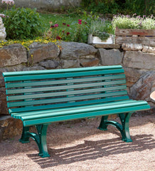 Plow &amp; Hearth Benches &amp; Chairs | Outdoor Living Large 3-Seater Weatherproof Pvc Garden Bench - Green