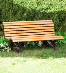 Plow &amp; Hearth Benches &amp; Chairs | Outdoor Living Large 3-Seater Weatherproof Pvc Garden Bench - Green