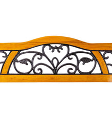 Plow &amp; Hearth Benches &amp; Chairs | Outdoor Living Metal And Wood With Vine Accent Garden Bench