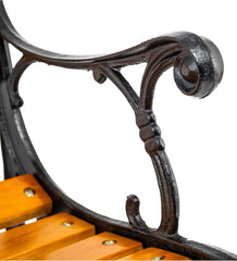 Plow &amp; Hearth Benches &amp; Chairs | Outdoor Living Metal And Wood With Vine Accent Garden Bench