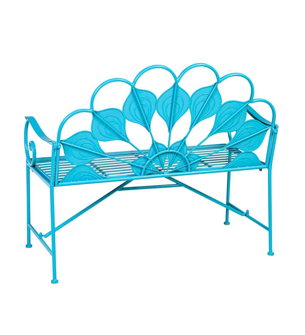Plow &amp; Hearth Benches &amp; Chairs | Outdoor Living Metal Peacock Garden Bench