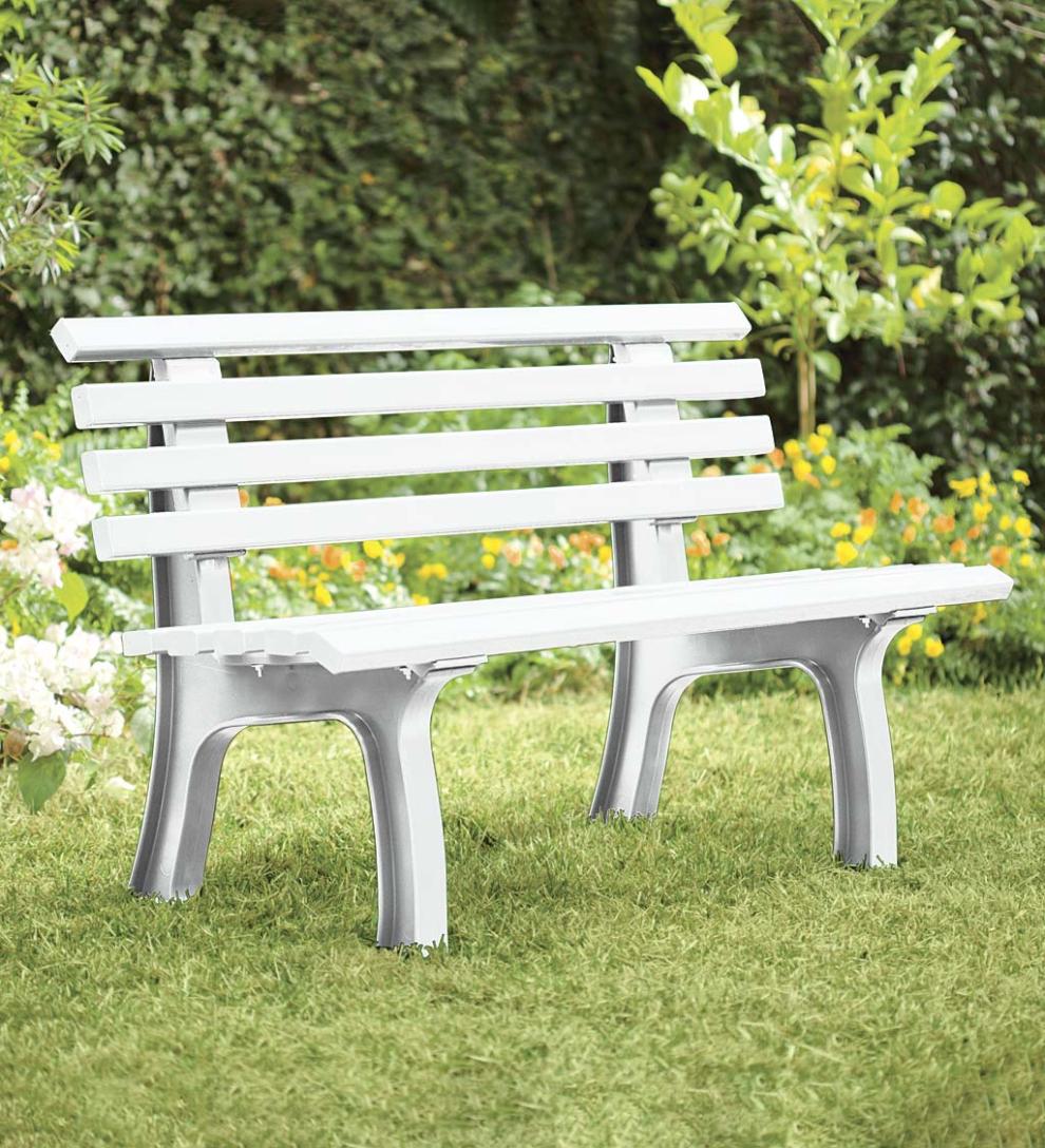 Plow &amp; Hearth Benches &amp; Chairs | Outdoor Living Small 2-Seater Weatherproof Pvc Garden Bench - Apple