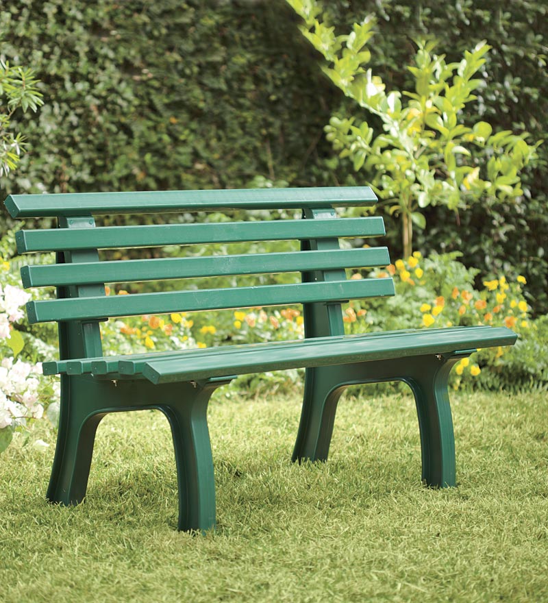 Plow &amp; Hearth Benches &amp; Chairs | Outdoor Living Small 2-Seater Weatherproof Pvc Garden Bench - Apple