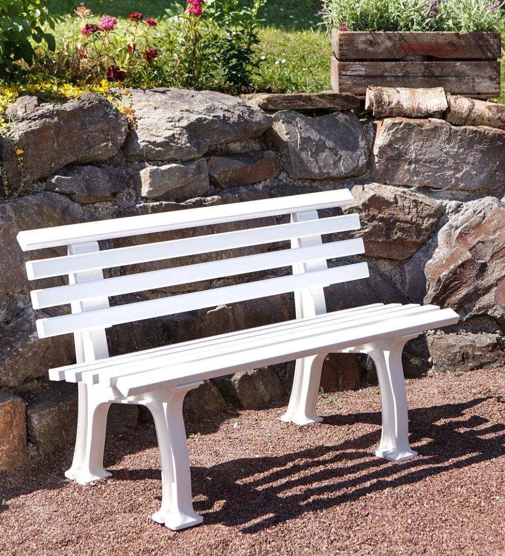 Plow &amp; Hearth Benches &amp; Chairs | Outdoor Living Small 2-Seater Weatherproof Pvc Garden Bench - Apple