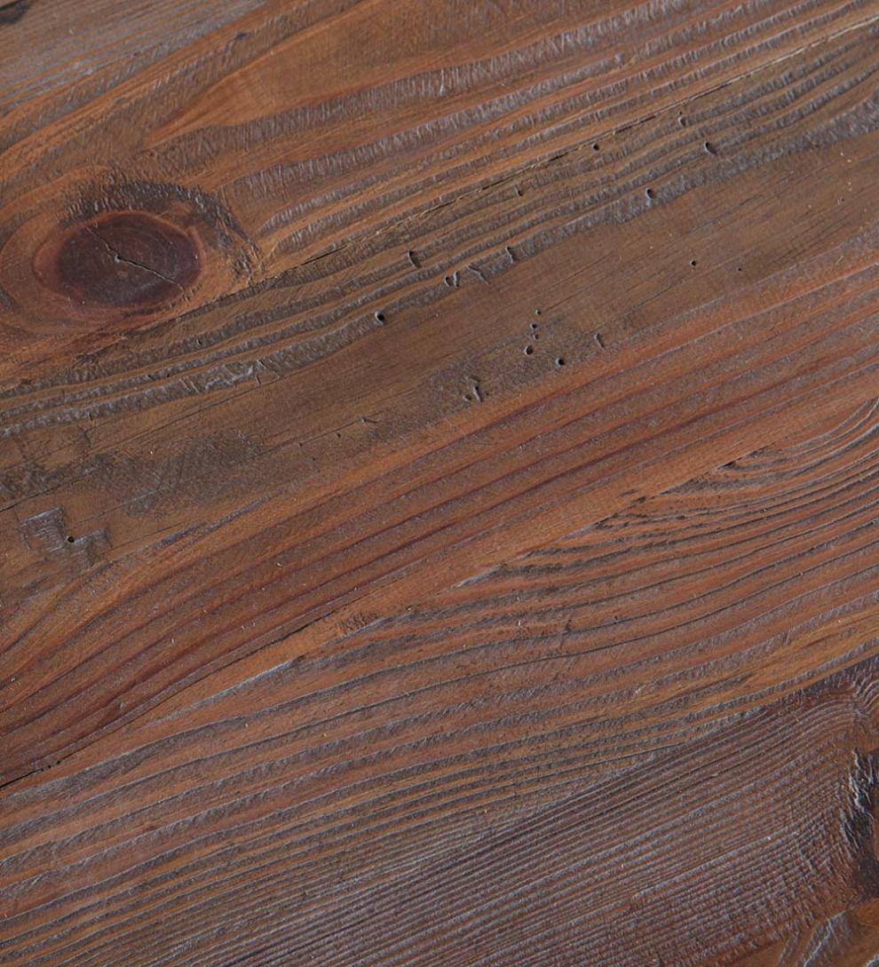 Plow &amp; Hearth Benches | Indoor Living Deep Creek Bench/Table With Metal Frame And Rustic Wood