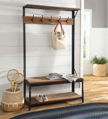 Plow &amp; Hearth Benches | Indoor Living Deep Creek Coat Rack - Walnut