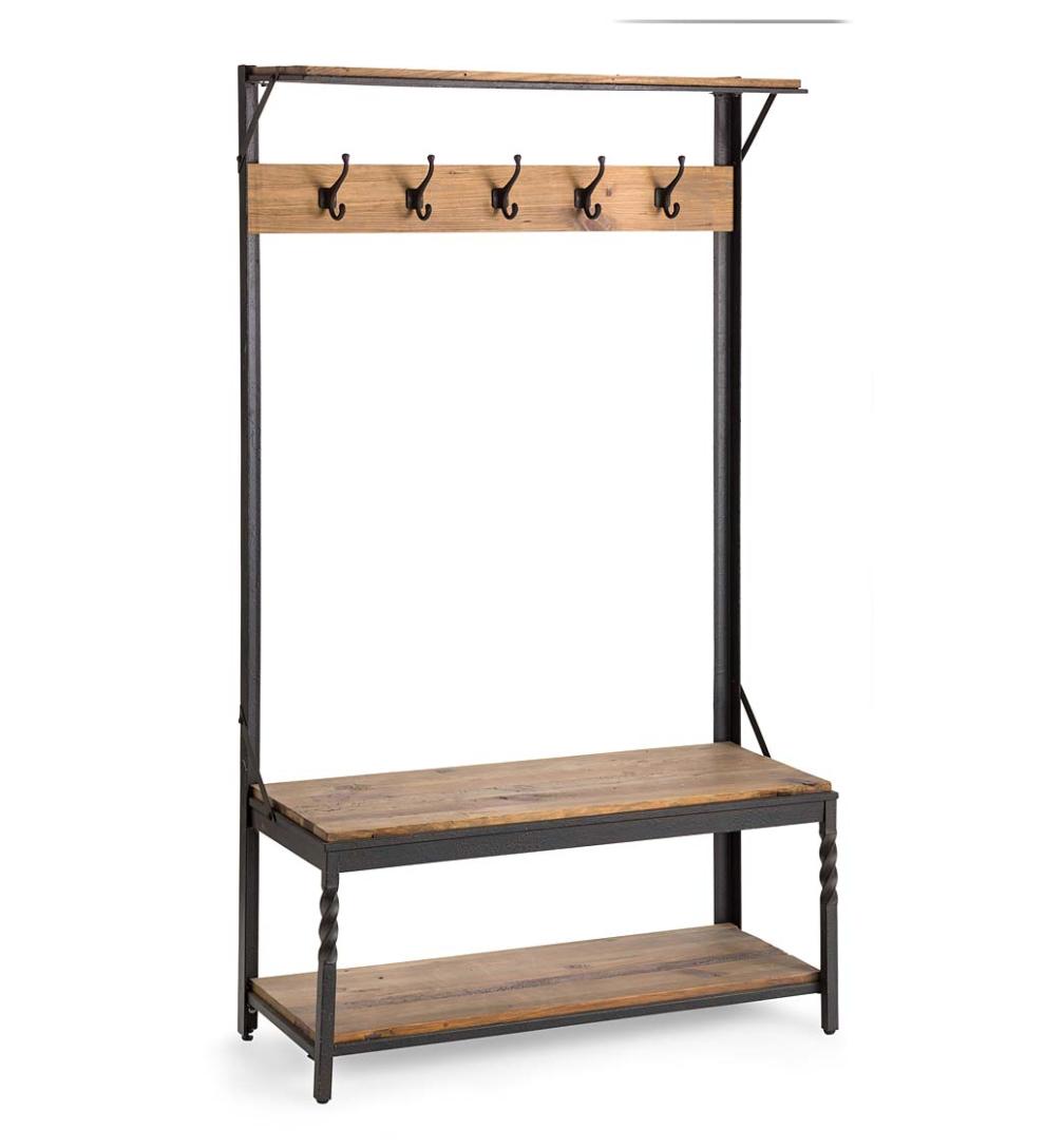 Plow &amp; Hearth Benches | Indoor Living Deep Creek Coat Rack - Walnut