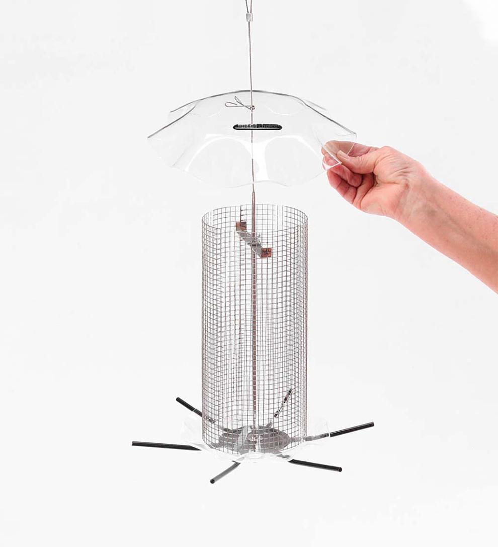 Plow &amp; Hearth Bird Feeders | Yard &amp; Garden 3 Qt. Sunflower Forever Feeder Bird Feeder - Clear