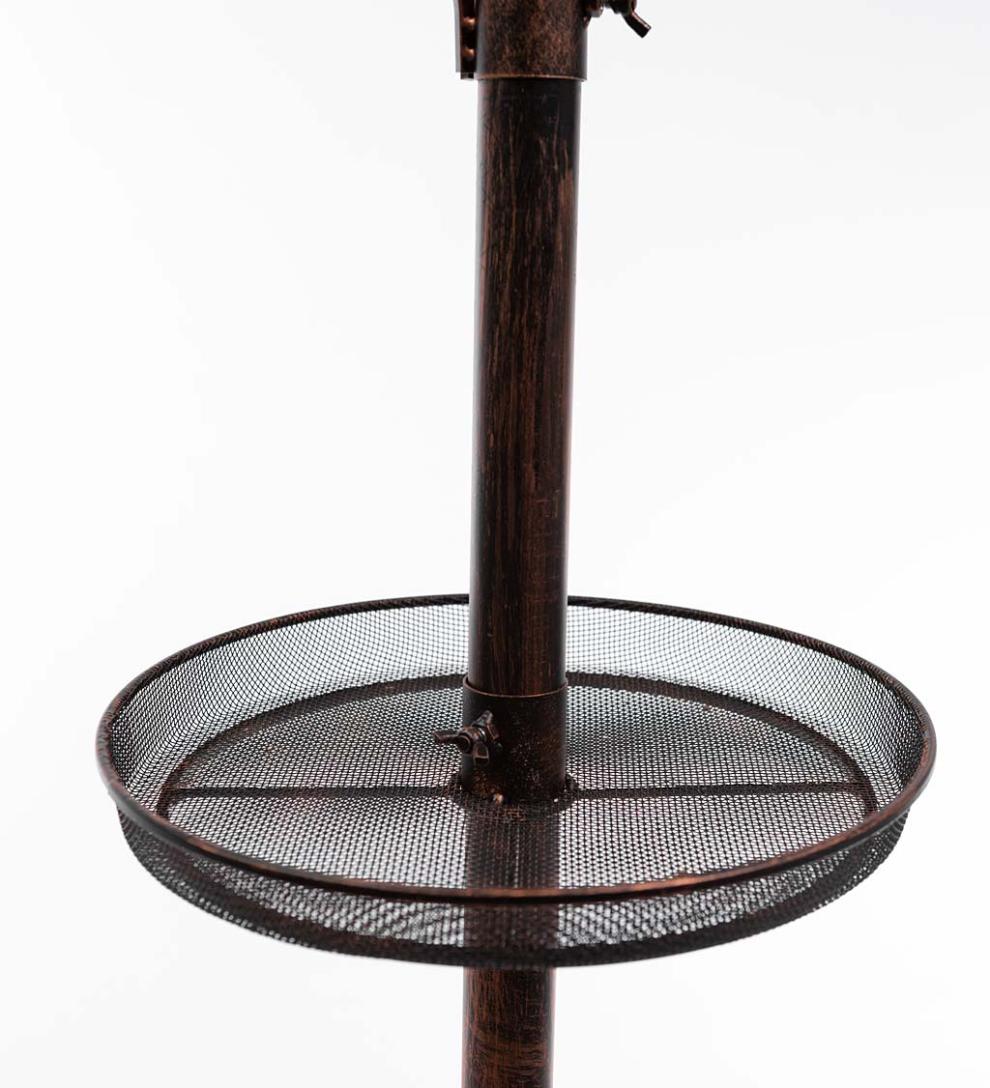 Plow &amp; Hearth Bird Feeders | Yard &amp; Garden Bird Feeding Station With Five Hooks And Two Platform Feeders - Black