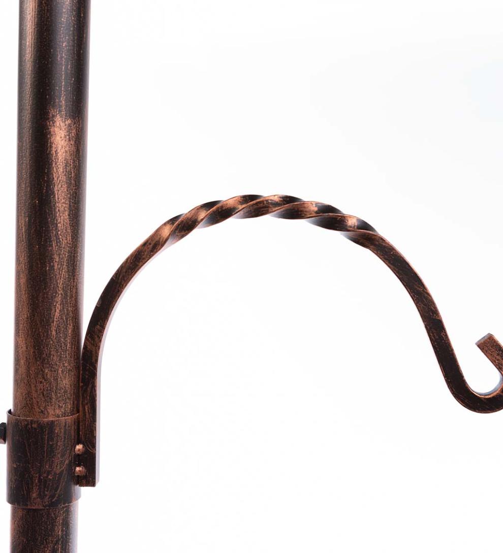 Plow &amp; Hearth Bird Feeders | Yard &amp; Garden Bird Feeding Station With Five Hooks And Two Platform Feeders - Black