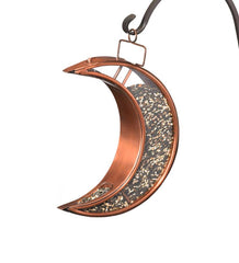 Plow &amp; Hearth Bird Feeders | Yard &amp; Garden Copper And Plexiglass Crescent Moon Hanging Bird Feeder - Copper