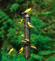 Plow &amp; Hearth Bird Feeders | Yard &amp; Garden Copper-Colored Spiral-Perch Finch Bird Feeder - Copper